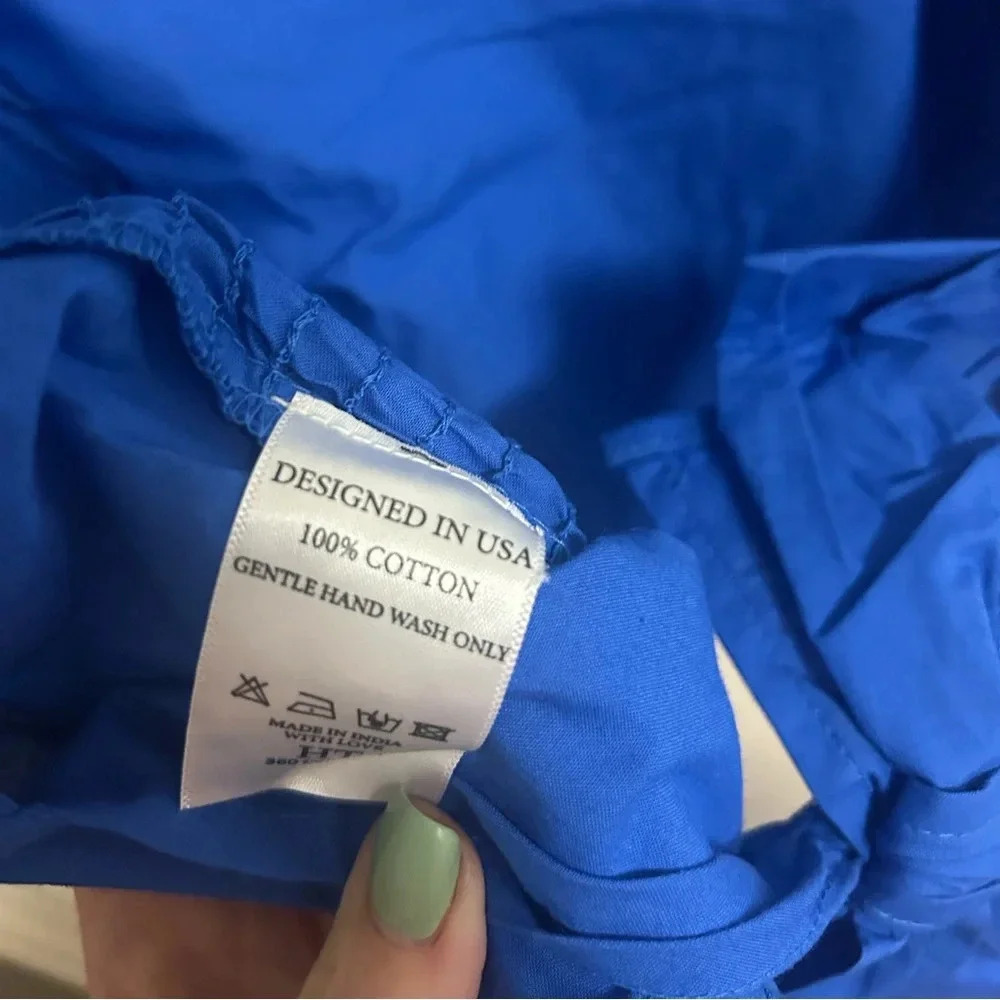 HT360 Collective HandMade Smocked Ruffle Sleeve Tie Back Crop Top Size Large NEW - Picture 6 of 6